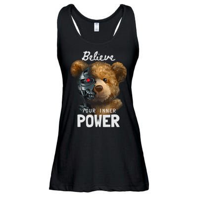 Bear Toy Half Robot Ladies Essential Flowy Tank