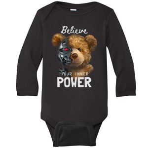 Bear Toy Half Robot Baby Long Sleeve Bodysuit