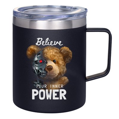 Bear Toy Half Robot 12oz Stainless Steel Coffee Mug