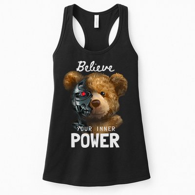 Bear Toy Half Robot Womens Tank Top