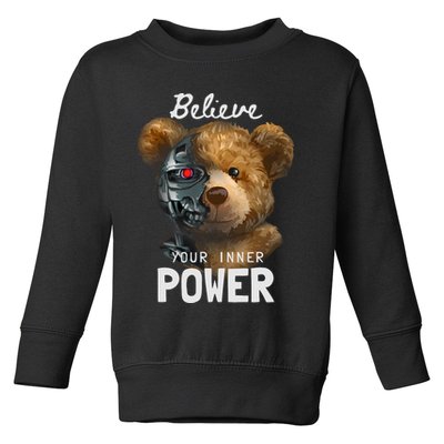 Bear Toy Half Robot Toddler Sweatshirt