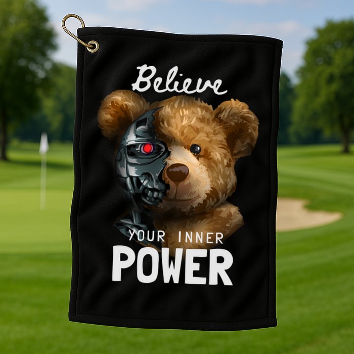 Bear Toy Half Robot Golf Towel