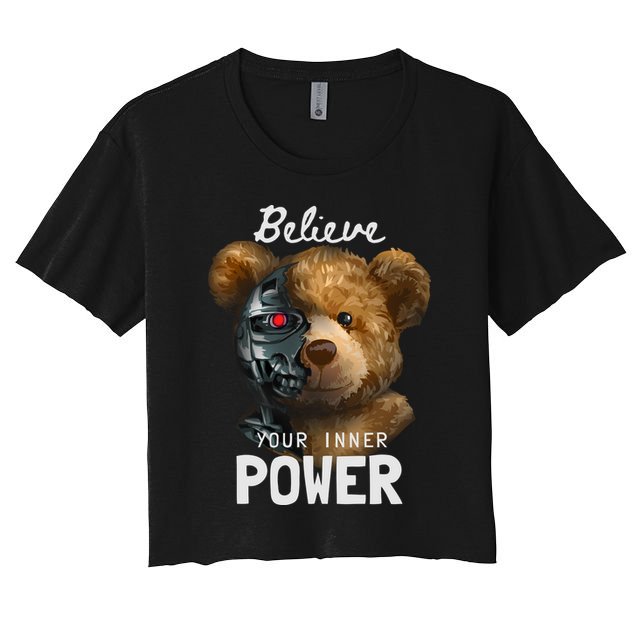 Bear Toy Half Robot Crop Top