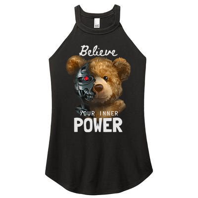 Bear Toy Half Robot Women's Perfect Tri Rocker Tank