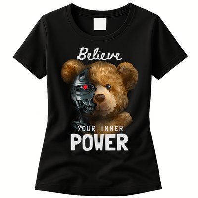 Bear Toy Half Robot Womens T-Shirt