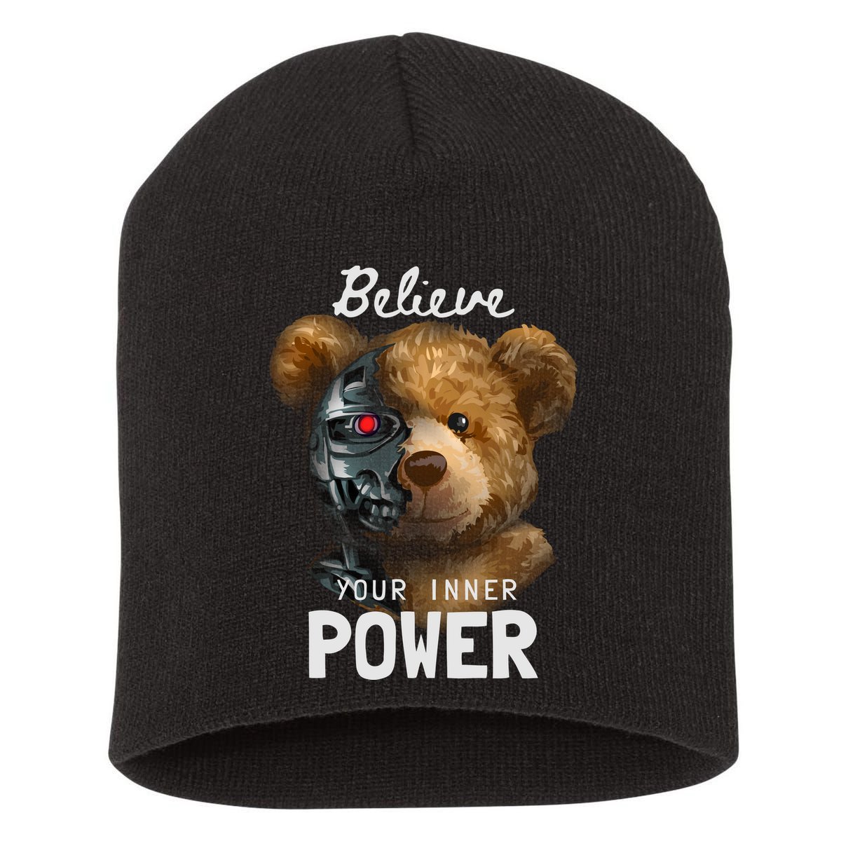 Bear Toy Half Robot Short Acrylic Beanie