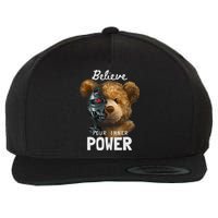 Bear Toy Half Robot Wool Snapback Cap
