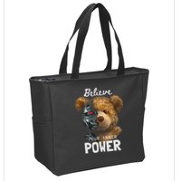 Bear Toy Half Robot Zip Tote Bag
