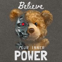 Bear Toy Half Robot Cotton Canvas Backpack