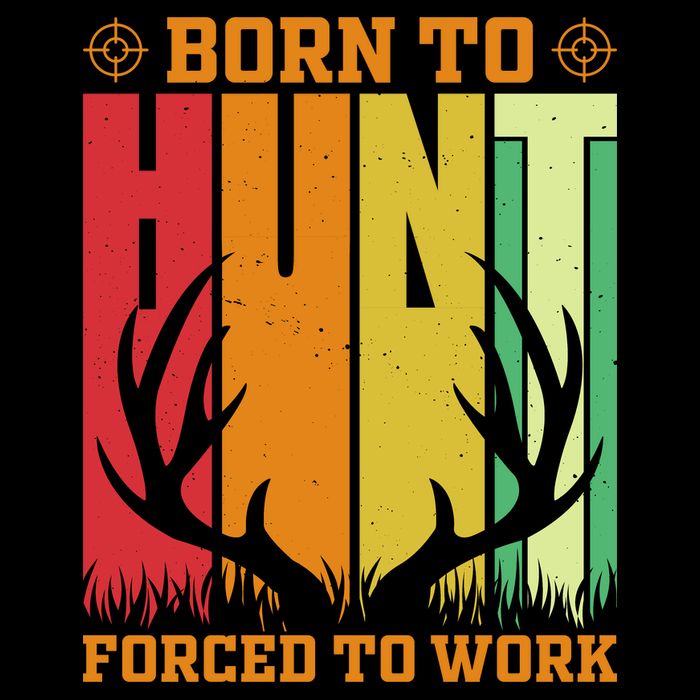 Born To Hunt Forced To Work Cropped Pullover Crew