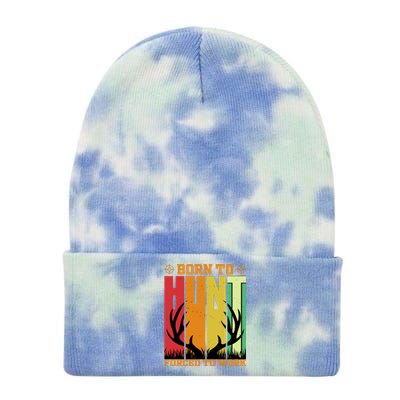 Born To Hunt Forced To Work Tie Dye 12in Knit Beanie