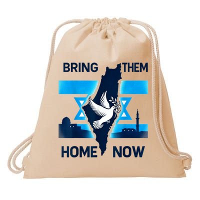 Bring Them Home Now! Stand With Israel Flag America Drawstring Bag