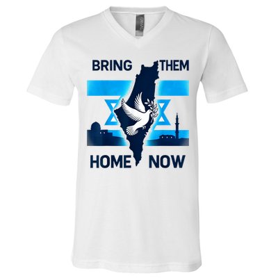 Bring Them Home Now! Stand With Israel Flag America V-Neck T-Shirt