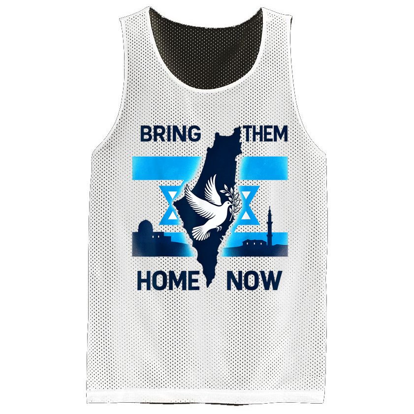 Bring Them Home Now! Stand With Israel Flag America Mesh Reversible Basketball Jersey Tank
