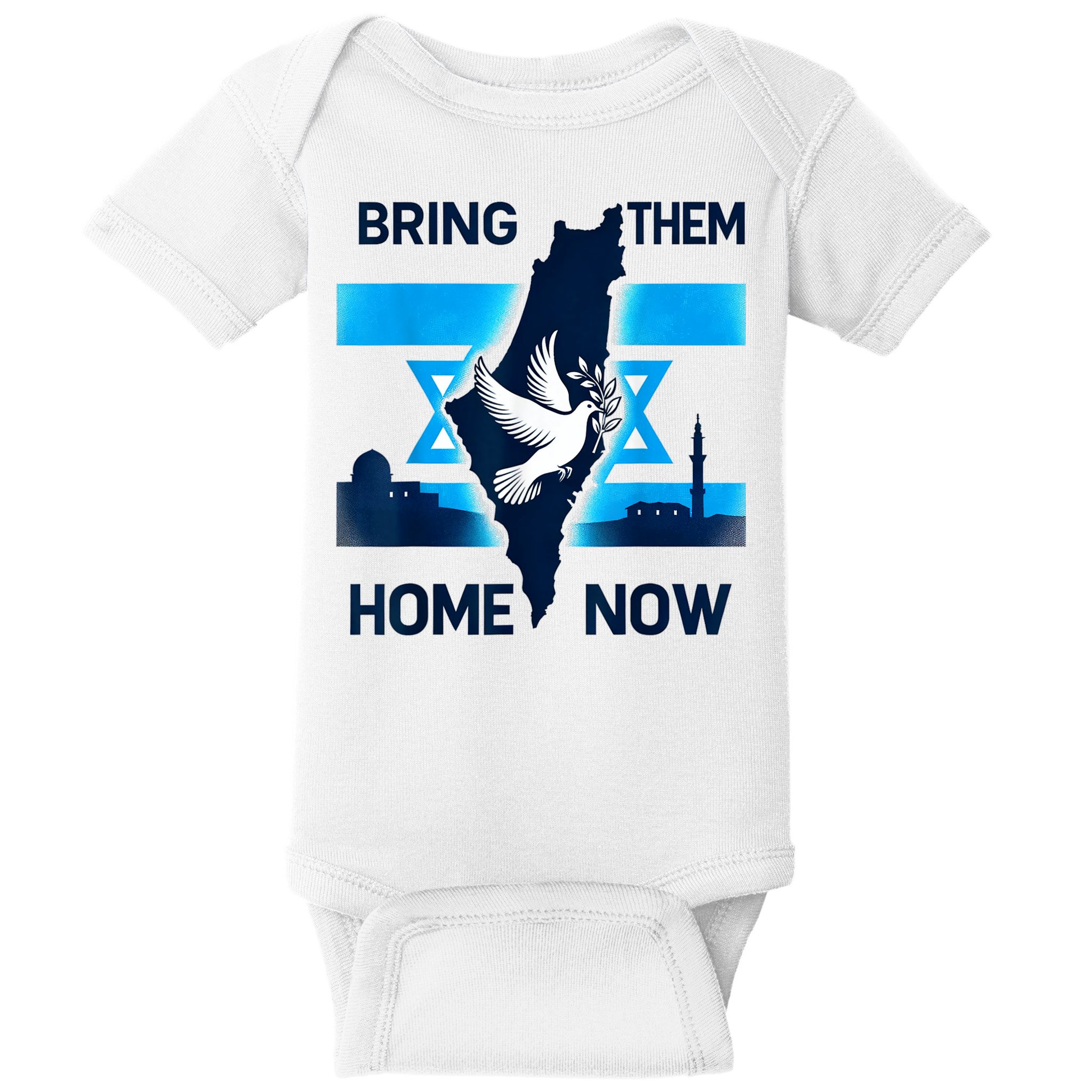 Bring Them Home Now! Stand With Israel Flag America Baby Bodysuit