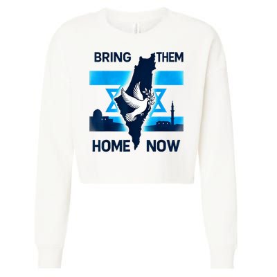 Bring Them Home Now! Stand With Israel Flag America Cropped Pullover Crew