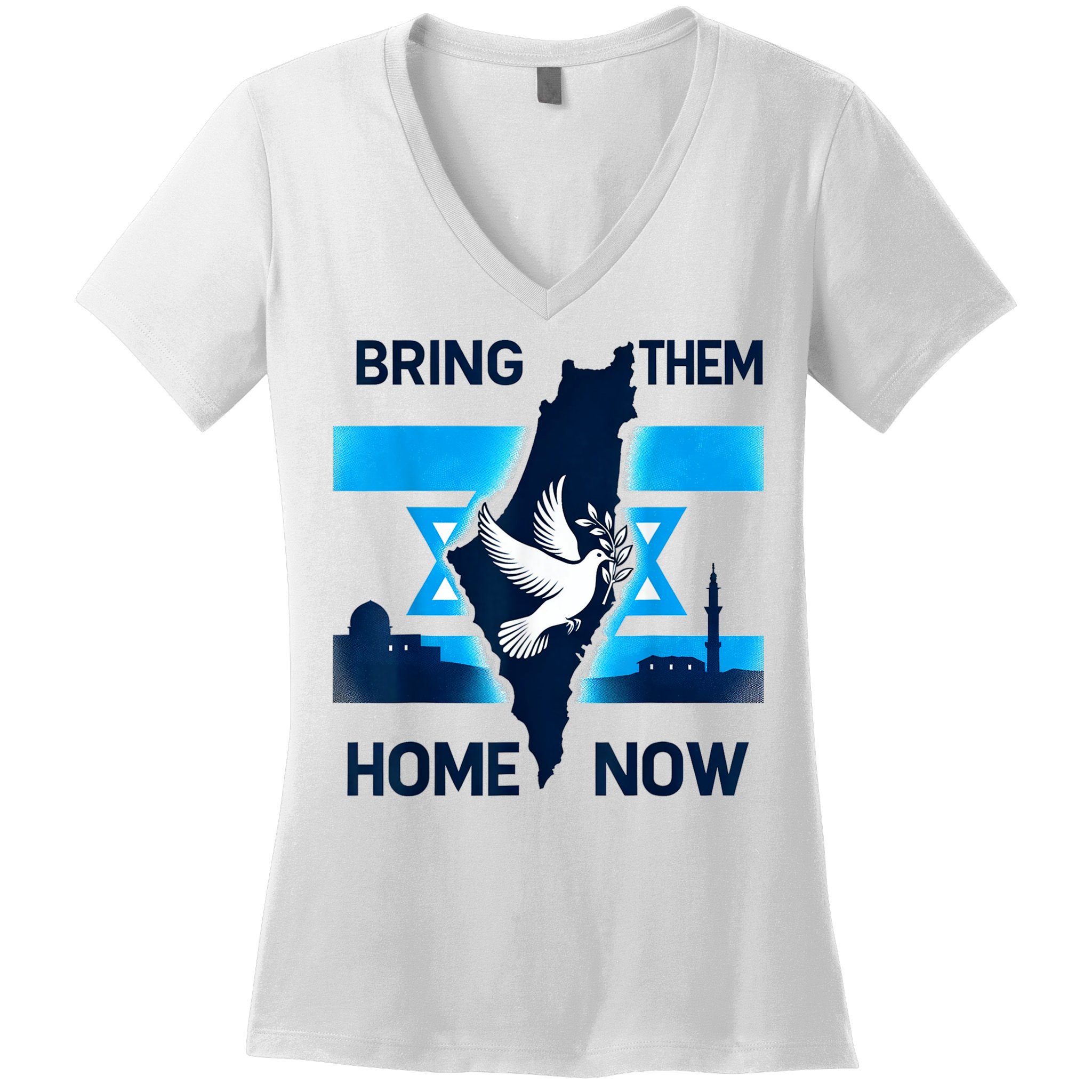 Bring Them Home Now! Stand With Israel Flag America Women's V-Neck T-Shirt