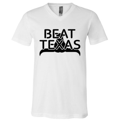 Beat Texas Horns Down Oklahoma Texas Red River V-Neck T-Shirt