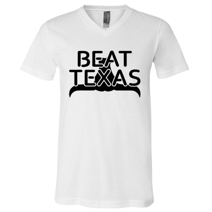 Beat Texas Horns Down Oklahoma Texas Red River V-Neck T-Shirt