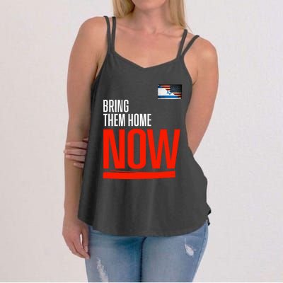 Bring Them Home Now! Stand With Israel Israel America Flag Women's Strappy Tank