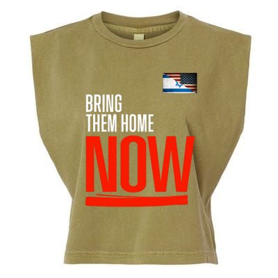 Bring Them Home Now! Stand With Israel Israel America Flag Garment-Dyed Women's Muscle Tee