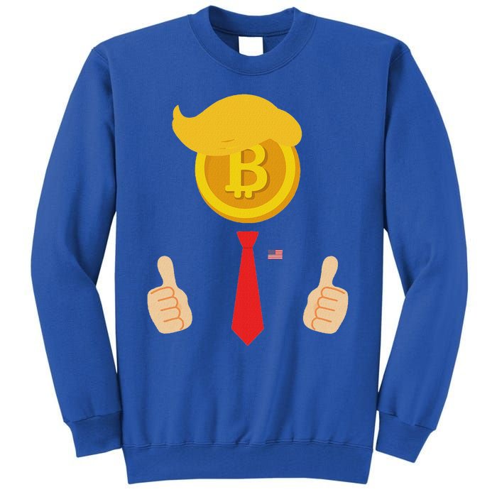 Bitcoin Trump Hair Cryptocurrency President Tru Mp 4547 Maga Tall Sweatshirt