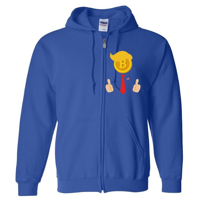 Bitcoin Trump Hair Cryptocurrency President Tru Mp 4547 Maga Full Zip Hoodie