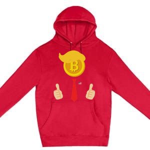 Bitcoin Trump Hair Cryptocurrency President Tru Mp 4547 Maga Premium Pullover Hoodie