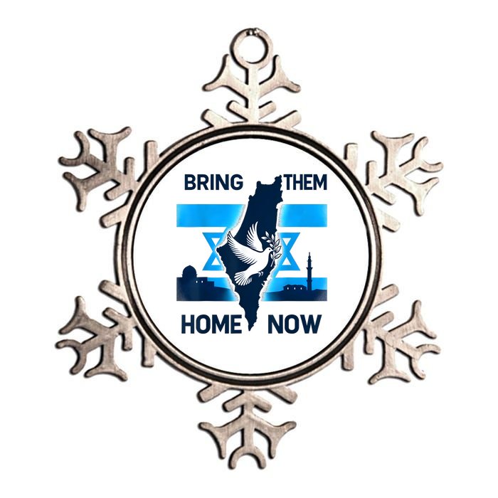 Bring Them Home Now! Stand With Israel Flag America Metallic Star Ornament