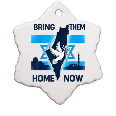 Bring Them Home Now! Stand With Israel Flag America Ceramic Star Ornament