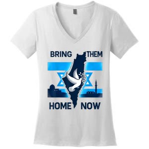 Bring Them Home Now! Stand With Israel Flag America Women's V-Neck T-Shirt