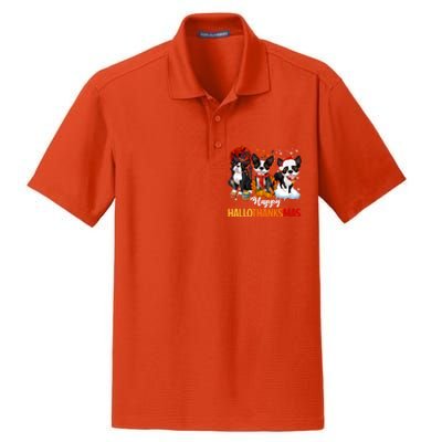 Boston Terrier Hallothanksmas Halloween Thanksgiving Xmas Cute Gift Dry Zone Grid Polo