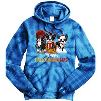 Boston Terrier Hallothanksmas Halloween Thanksgiving Xmas Cute Gift Tie Dye Hoodie