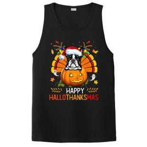 Boston Terrier Happy Hallothanksmas Halloween Christmas PosiCharge Competitor Tank