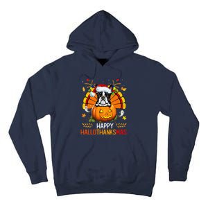 Boston Terrier Happy Hallothanksmas Halloween Christmas Tall Hoodie