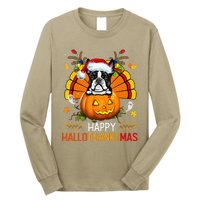 Boston Terrier Happy Hallothanksmas Halloween Christmas Long Sleeve Shirt