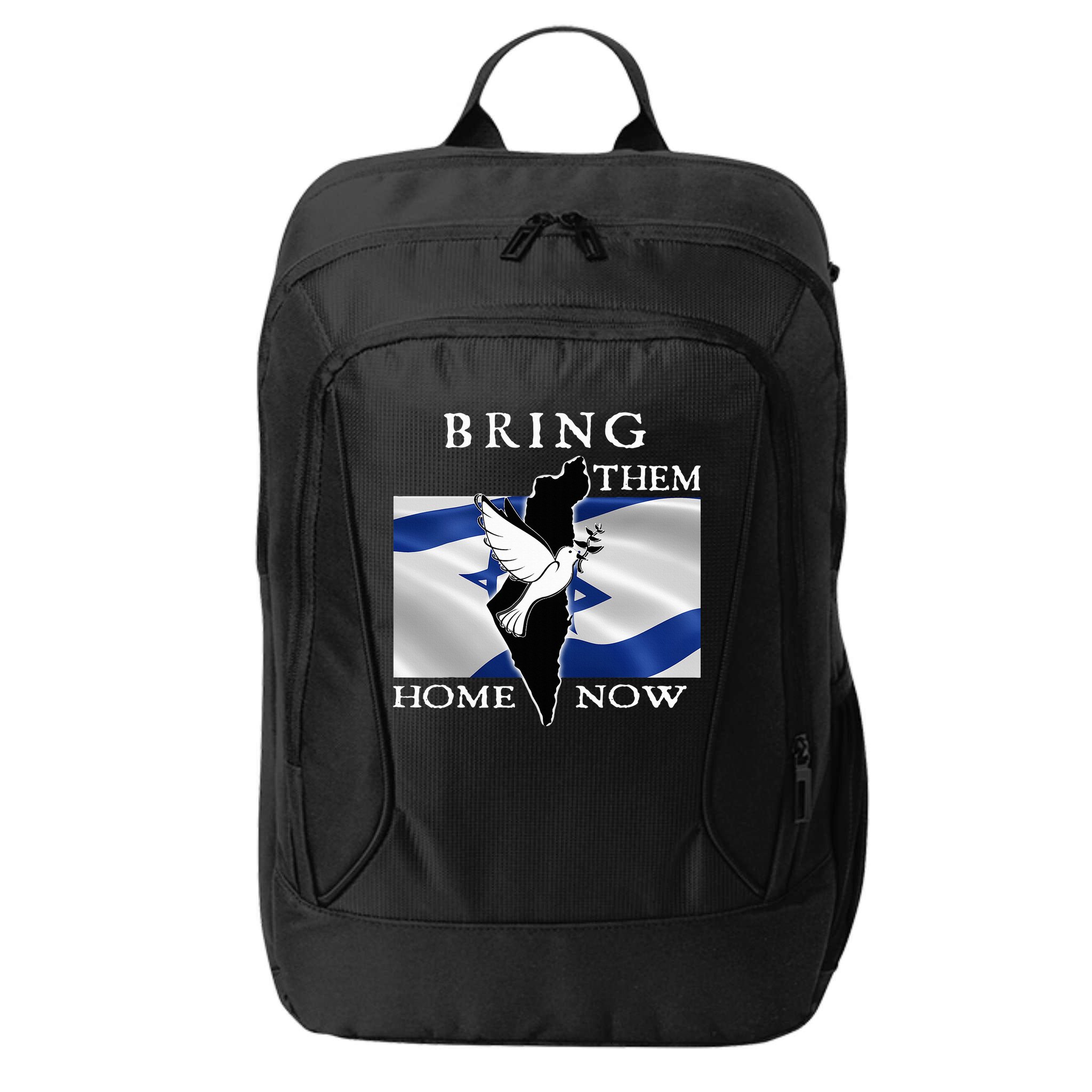 Bring Them Home Now Stand With Israel America Flag Patriotic  City Backpack