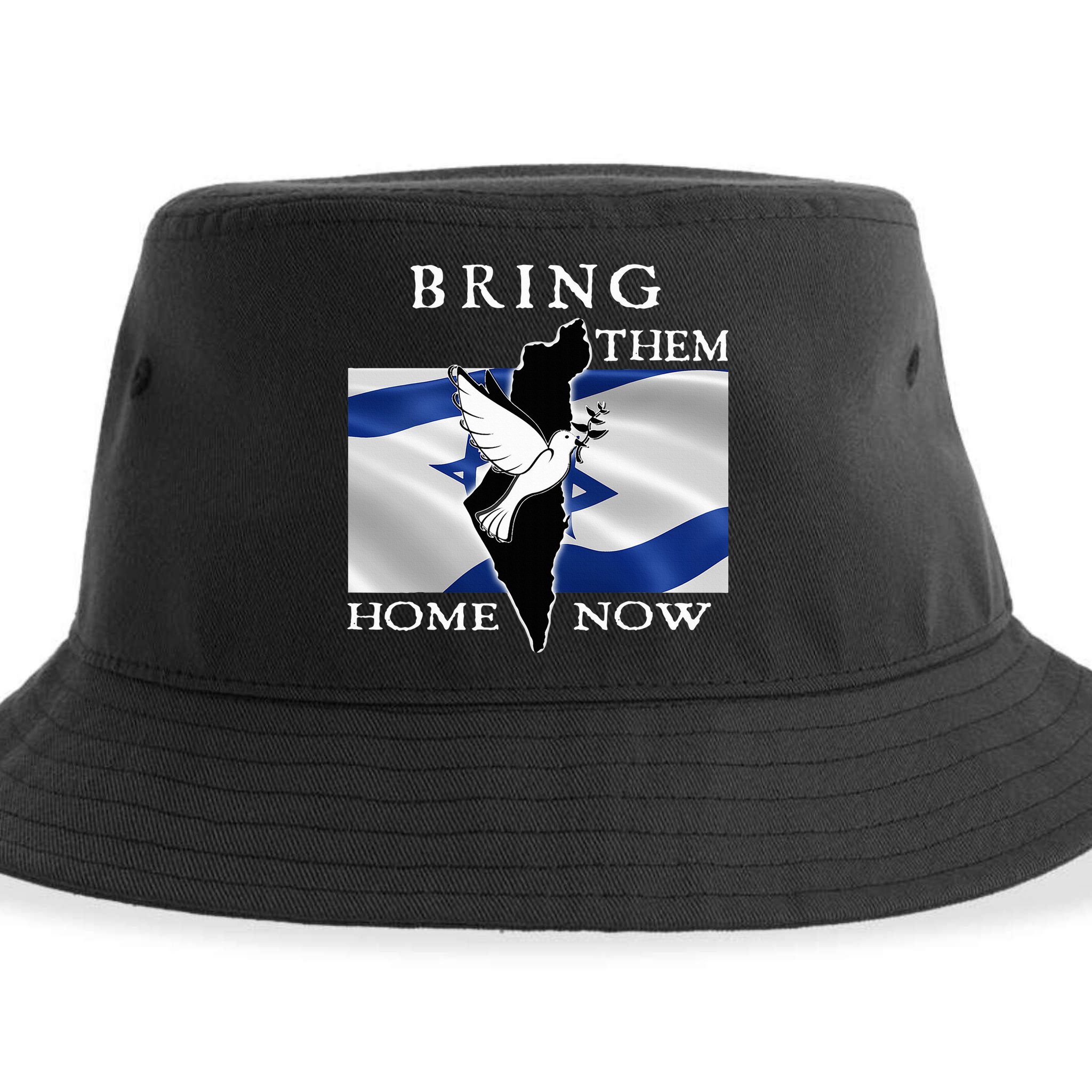 Bring Them Home Now Stand With Israel America Flag Patriotic  Sustainable Bucket Hat