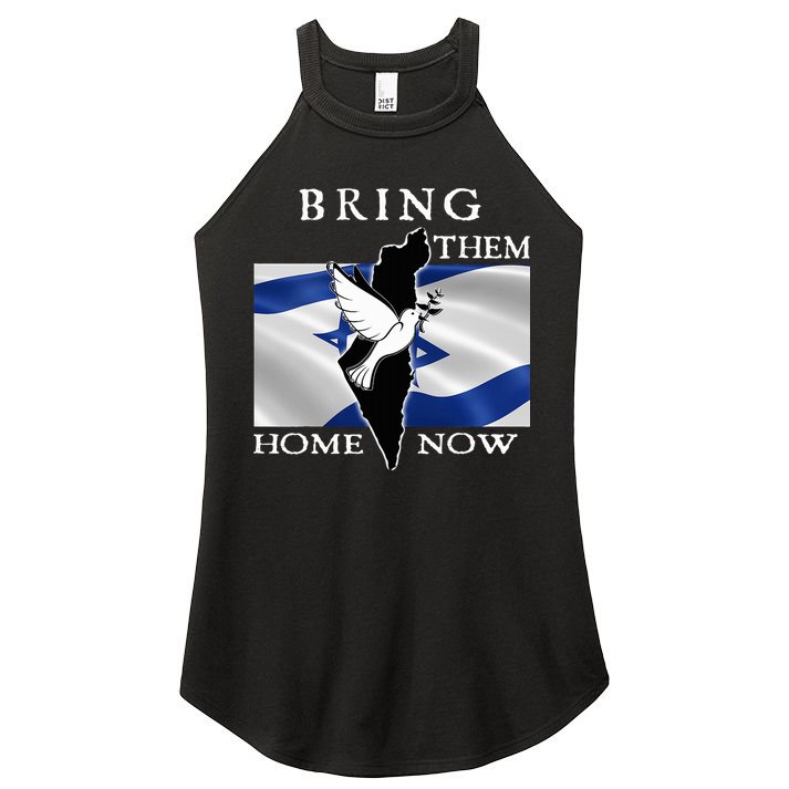 Bring Them Home Now Stand With Israel America Flag Patriotic  Women's Perfect Tri Rocker Tank