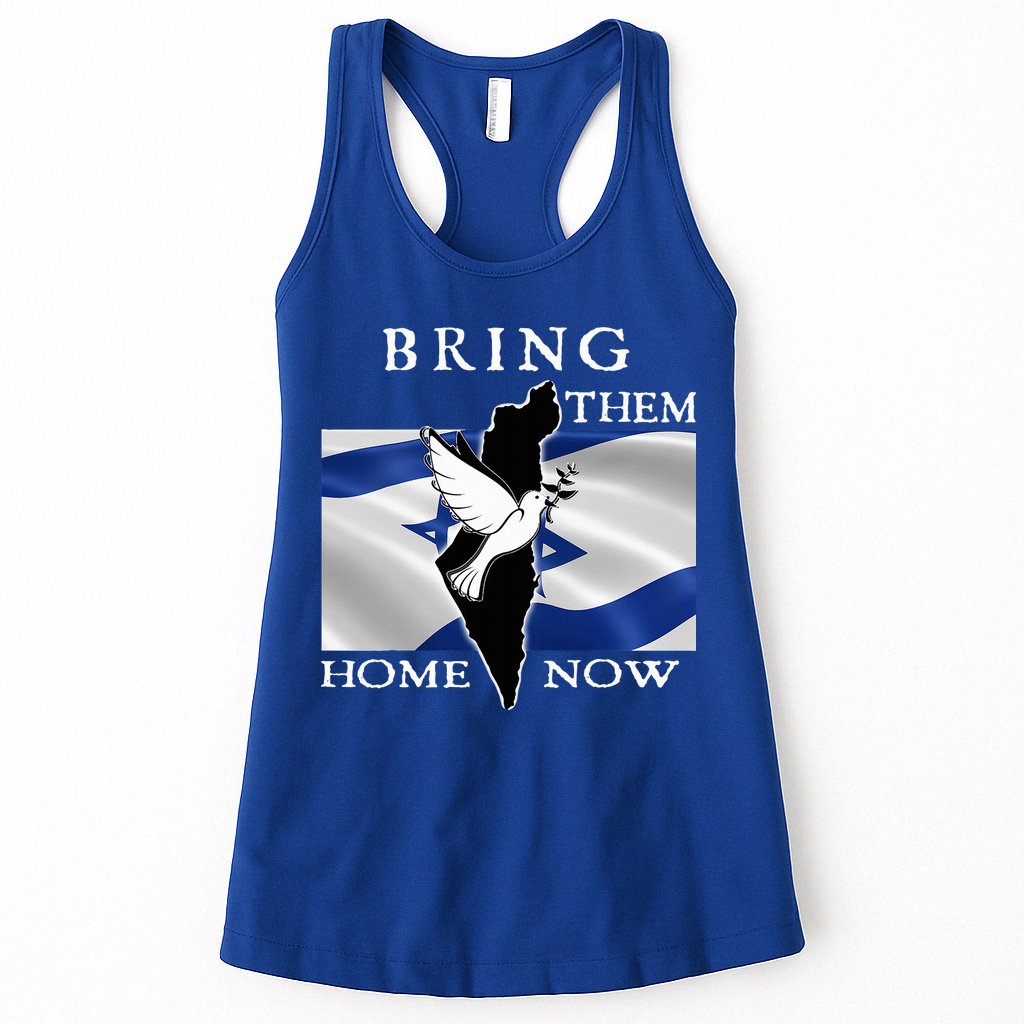 Bring Them Home Now Stand With Israel America Flag Patriotic  Womens Tank Top