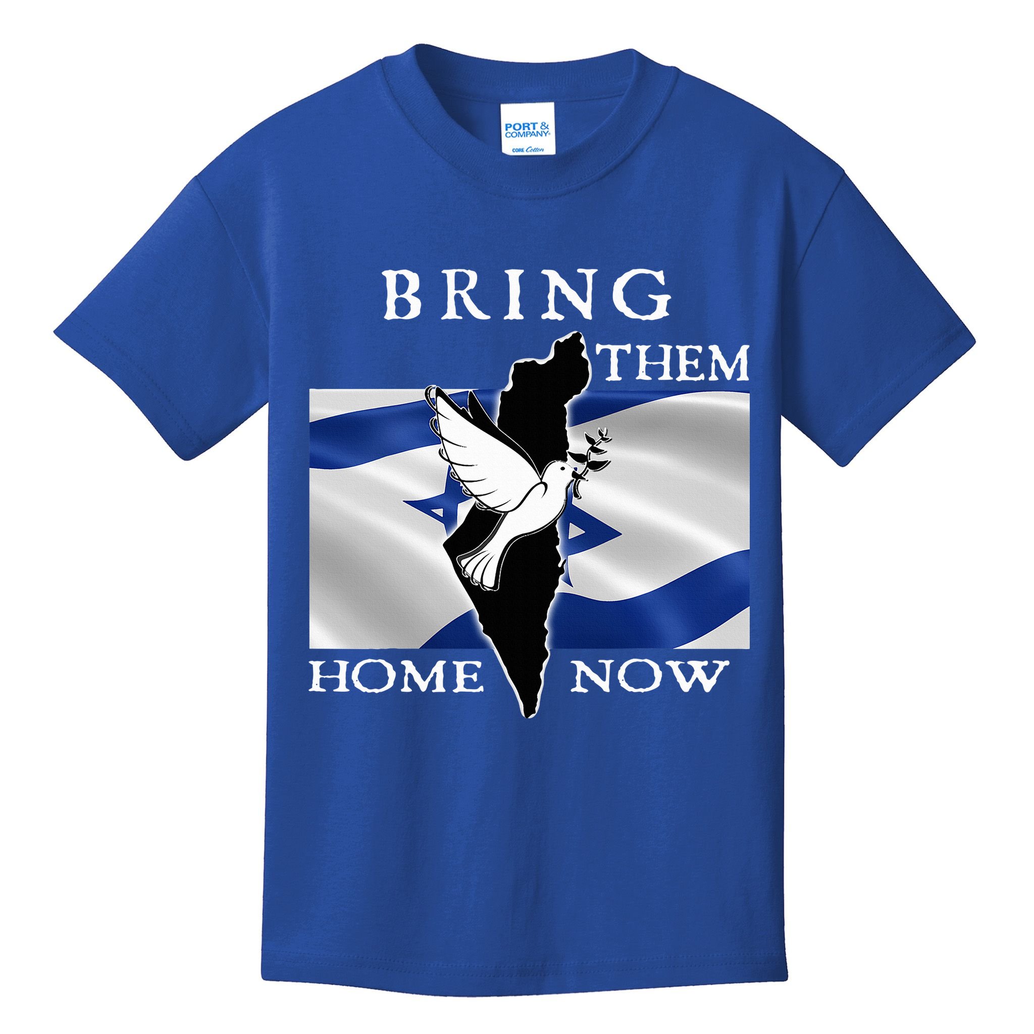Bring Them Home Now Stand With Israel America Flag Patriotic  Kids T-Shirt