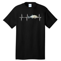 Bluefin Trevally Heartbeat For Saltwater Fish Fishing Lovers Tall T-Shirt