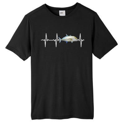 Bluefin Trevally Heartbeat For Saltwater Fish Fishing Lovers Tall Fusion ChromaSoft Performance T-Shirt