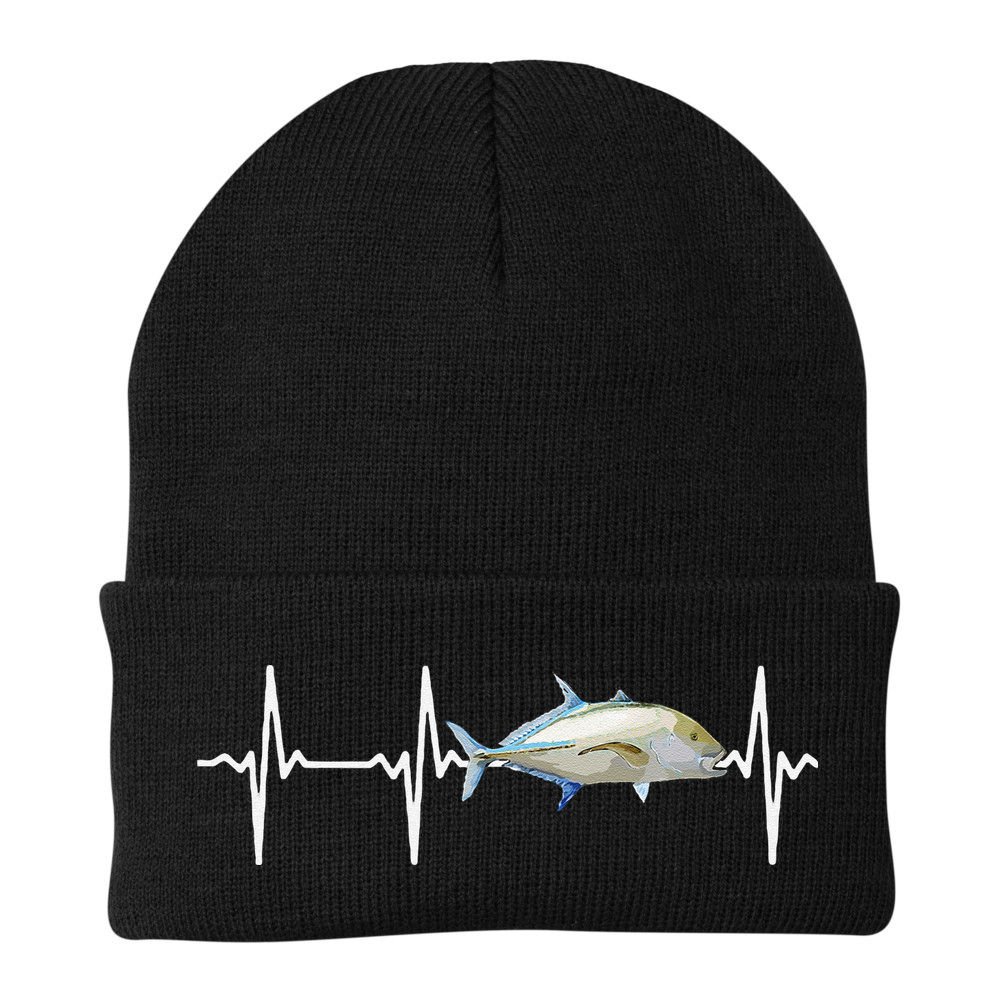 Bluefin Trevally Heartbeat For Saltwater Fish Fishing Lovers Beanie