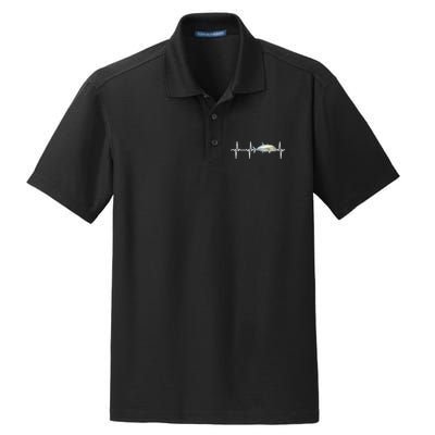 Bluefin Trevally Heartbeat For Saltwater Fish Fishing Lovers Dry Zone Grid Polo