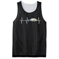 Bluefin Trevally Heartbeat For Saltwater Fish Fishing Lovers Mesh Reversible Basketball Jersey Tank