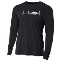 Bluefin Trevally Heartbeat For Saltwater Fish Fishing Lovers Cooling Performance Long Sleeve Crew