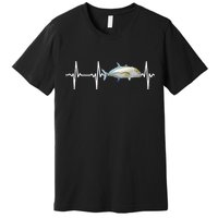 Bluefin Trevally Heartbeat For Saltwater Fish Fishing Lovers Premium T-Shirt