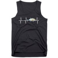 Bluefin Trevally Heartbeat For Saltwater Fish Fishing Lovers Tank Top