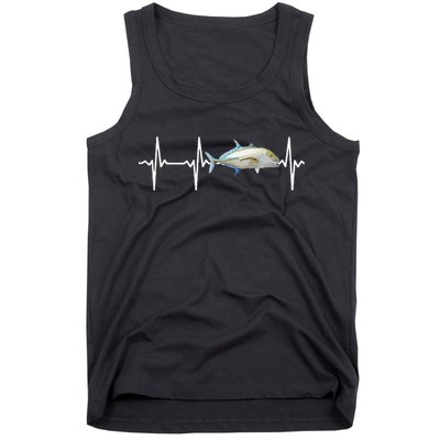 Bluefin Trevally Heartbeat For Saltwater Fish Fishing Lovers Tank Top